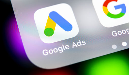 Primer plano de la app móvil de Google Ads