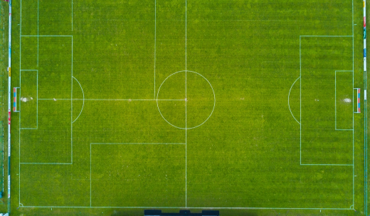Vista aérea de un campo de fútbol